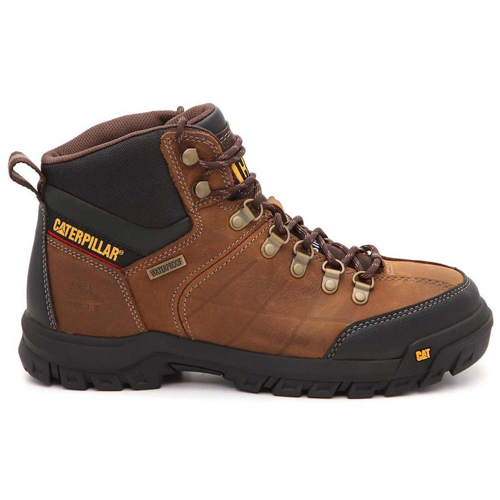 Caterpillar Threshold Soft-Toe Waterproof Boot Brown Profile View