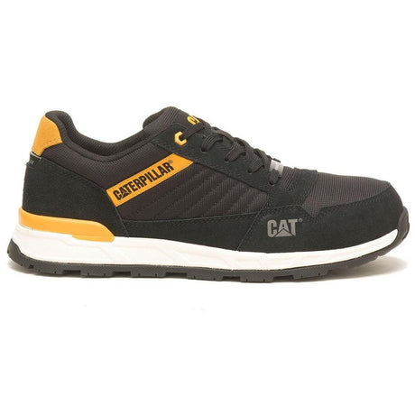 Caterpillar Venward Composite-Toe Work Shoe Black/Cat Yellow Profile View