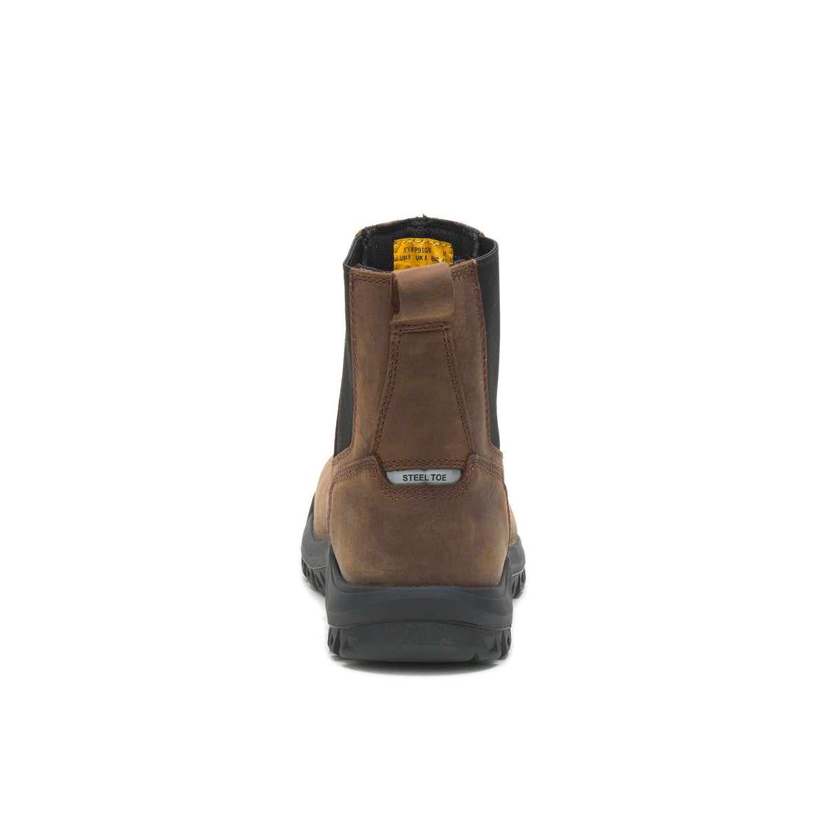 Caterpillar Wheelbase Steel-Toe Chelsea Work Boot Clay P91026 Heel Image