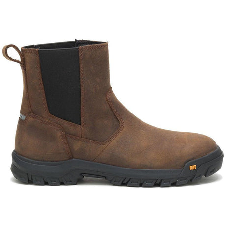 Caterpillar Wheelbase Steel-Toe Chelsea Work Boot Clay Profile View