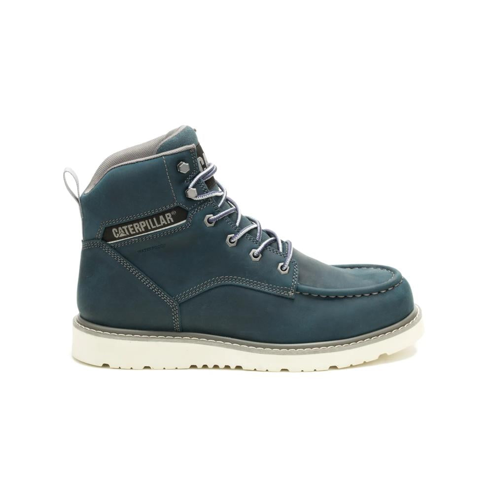 Caterpillar Women's Reclaimer Wedge Soft Toe Boot Navy - Lateral View