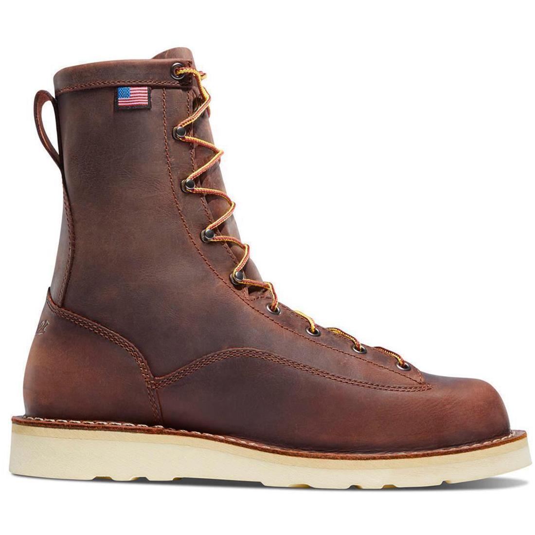 Danner Bull Run 8" Soft Toe Work Boot Brown Profile View