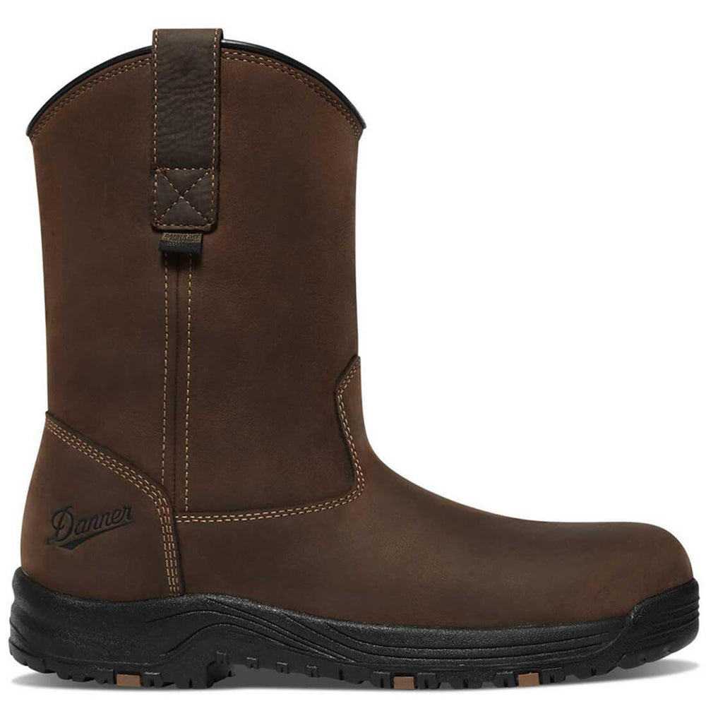 Danner Caliper 10" Wellington Danner Dry Alloy Toe Pull On Work Boot Brown Profile View
