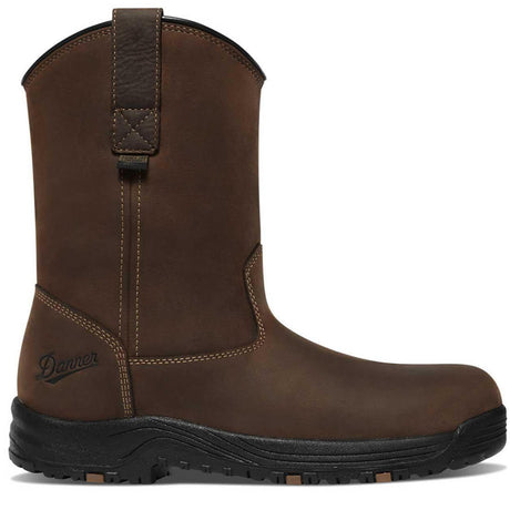 Danner Caliper 10" Wellington Danner Dry Soft Toe Pull On Work Boot Brown Profile View
