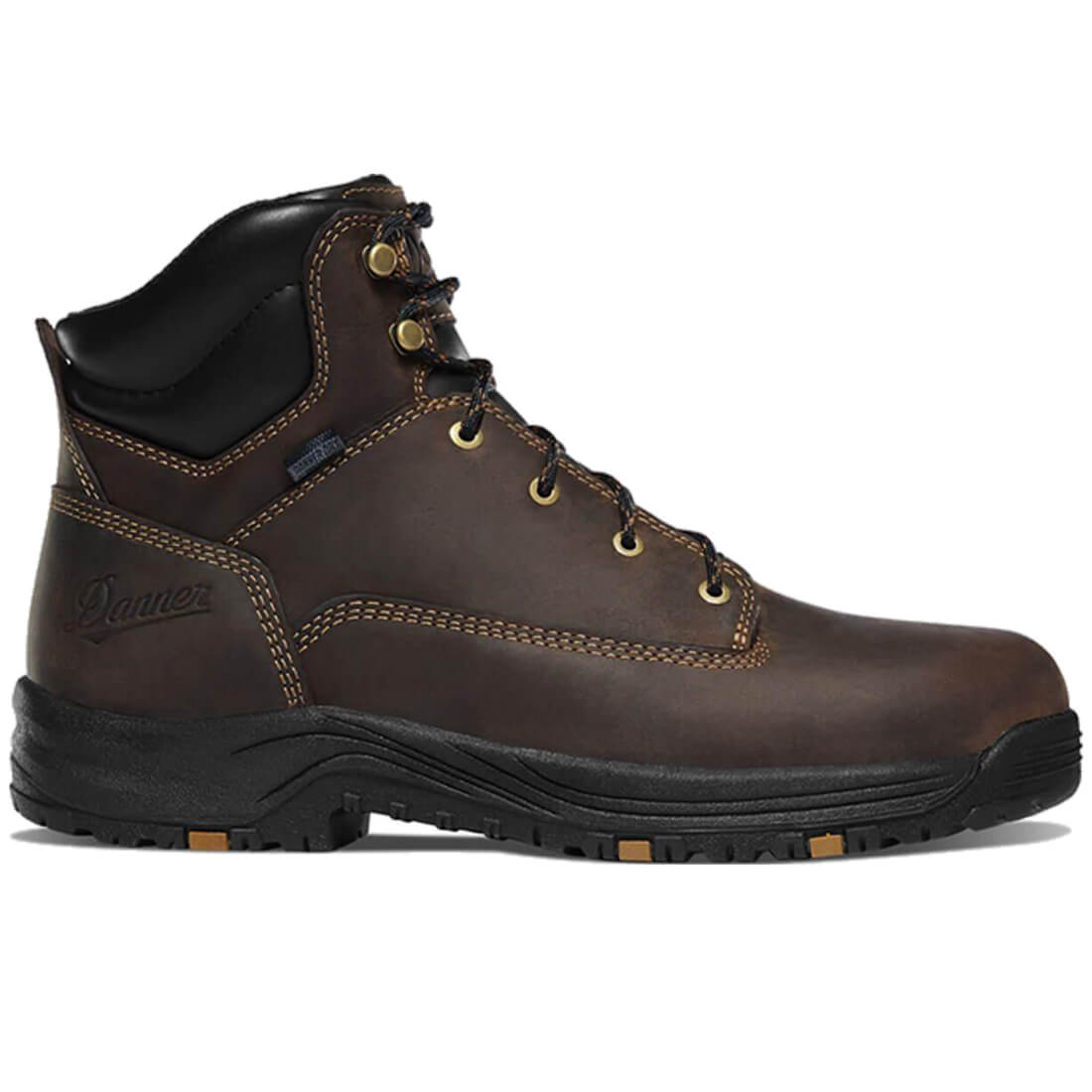 Danner Caliper 6" Danner Dry Alloy Toe Work Boot Brown Profile View