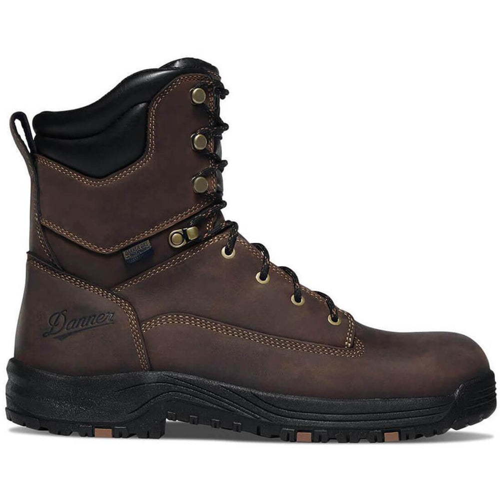 Danner Caliper 8" Danner Dry Alloy Toe Work Boot Brown Profile View