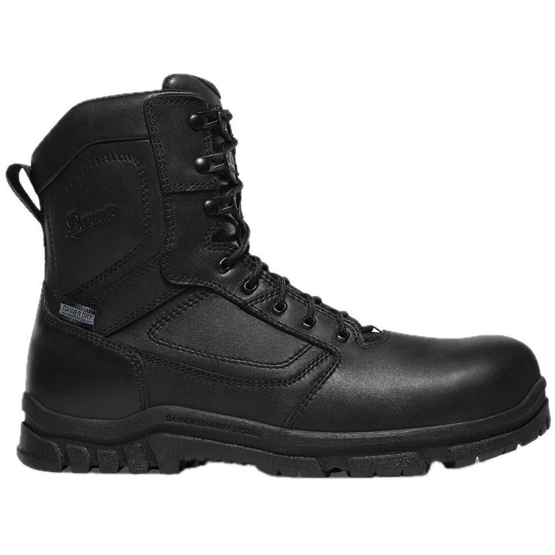 Danner Lookout EMS/CSA Side-Zip 8" Nano Toe Tactical Boot Black Profile View