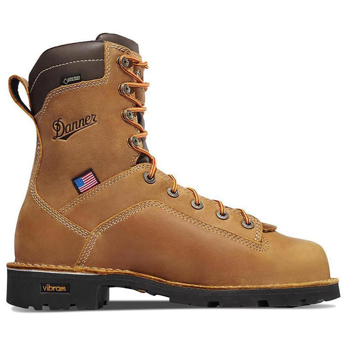 Danner Quarry USA 8" Alloy Toe Work Boot Distressed Brown Profile View