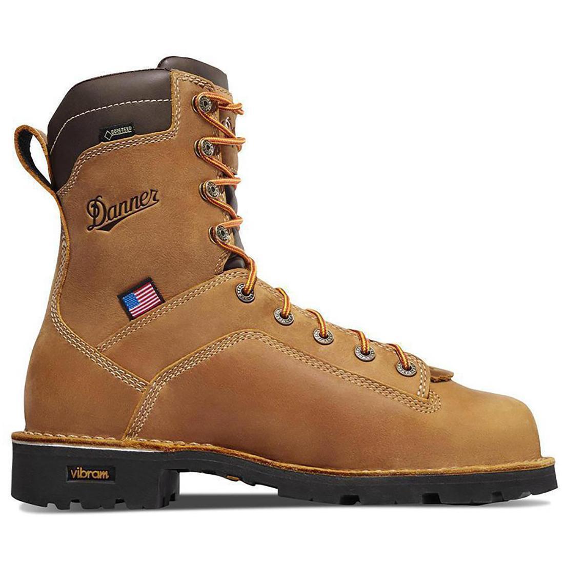 Danner Quarry USA 8" Soft Toe Work Boot Distressed Brown Profile View