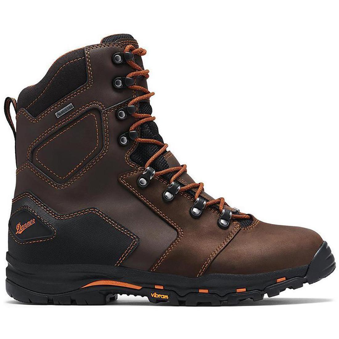 Danner Vicious 8" Nano Toe Work Boot Dark Brown Profile View