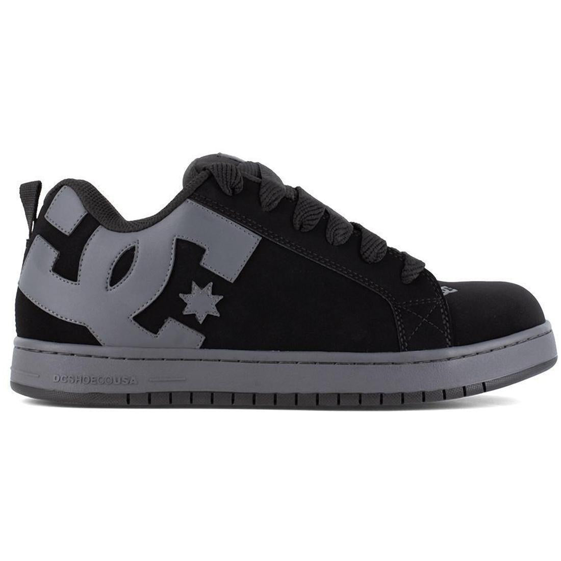 DC Shoes Court Graffik Composite Toe Work Shoe – Black/Gray Profile View