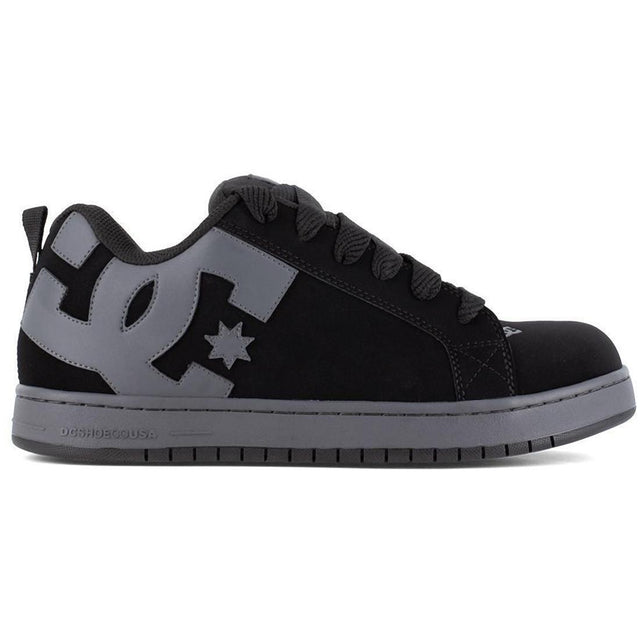 DC Shoes Court Graffik Composite Toe Work Shoe – Black/Gray Profile View