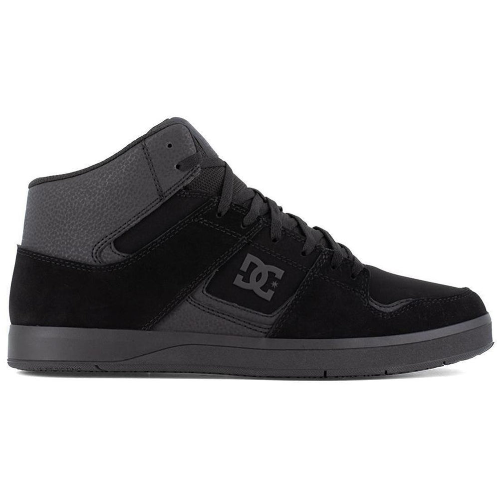 DC Shoes Cure Work Soft Toe Slip‑Resistant Mid‑Cut Boot – Black Profile View