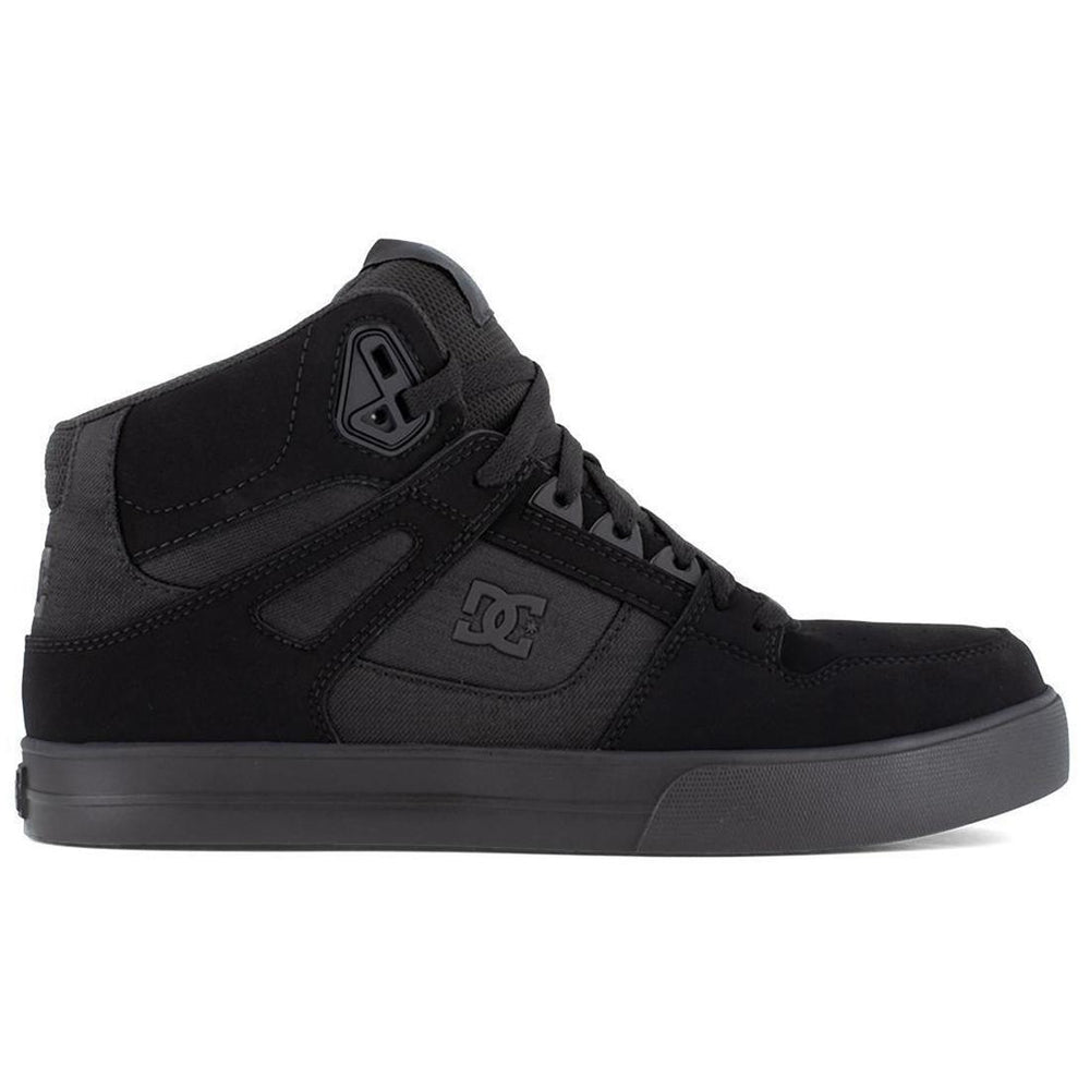 DC Shoes Pure Work Composite Toe Mid‑Cut Boot – Black/Dark Gray Profile View