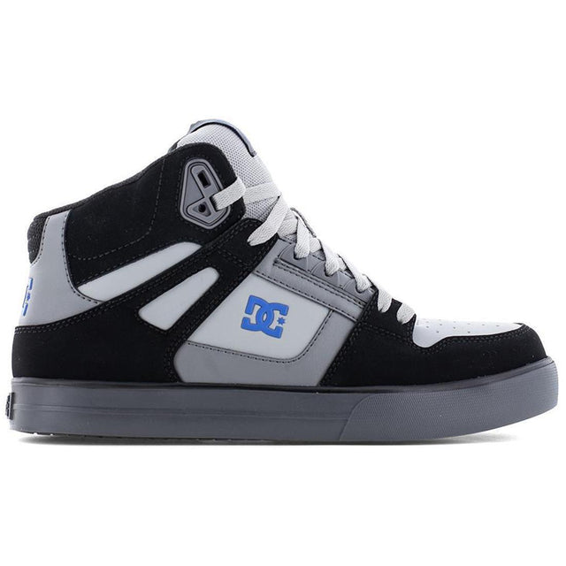 DC Shoes Pure Work Composite Toe Mid‑Cut Boot – Black/Gray/Blue Profile View