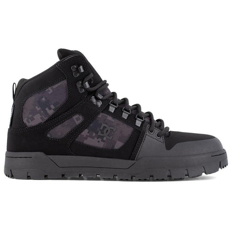 DC Shoes Pure Work Composite Toe Waterproof Mid‑Cut Boot – Black/Camo Profile View