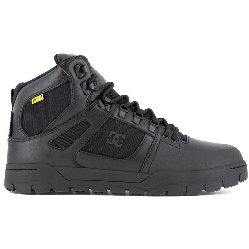 DC Shoes Pure Work Composite Toe Waterproof Mid‑Cut Boot w/ Met Guard – Black Profile View