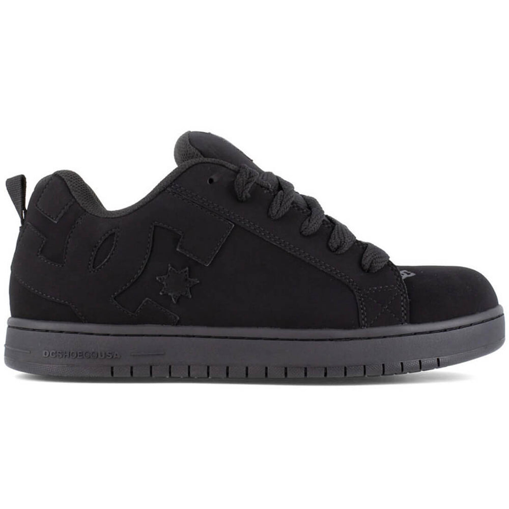 DC Shoes Court Graffik Composite-Toe Slip Resistant Work Shoe Black Profile View