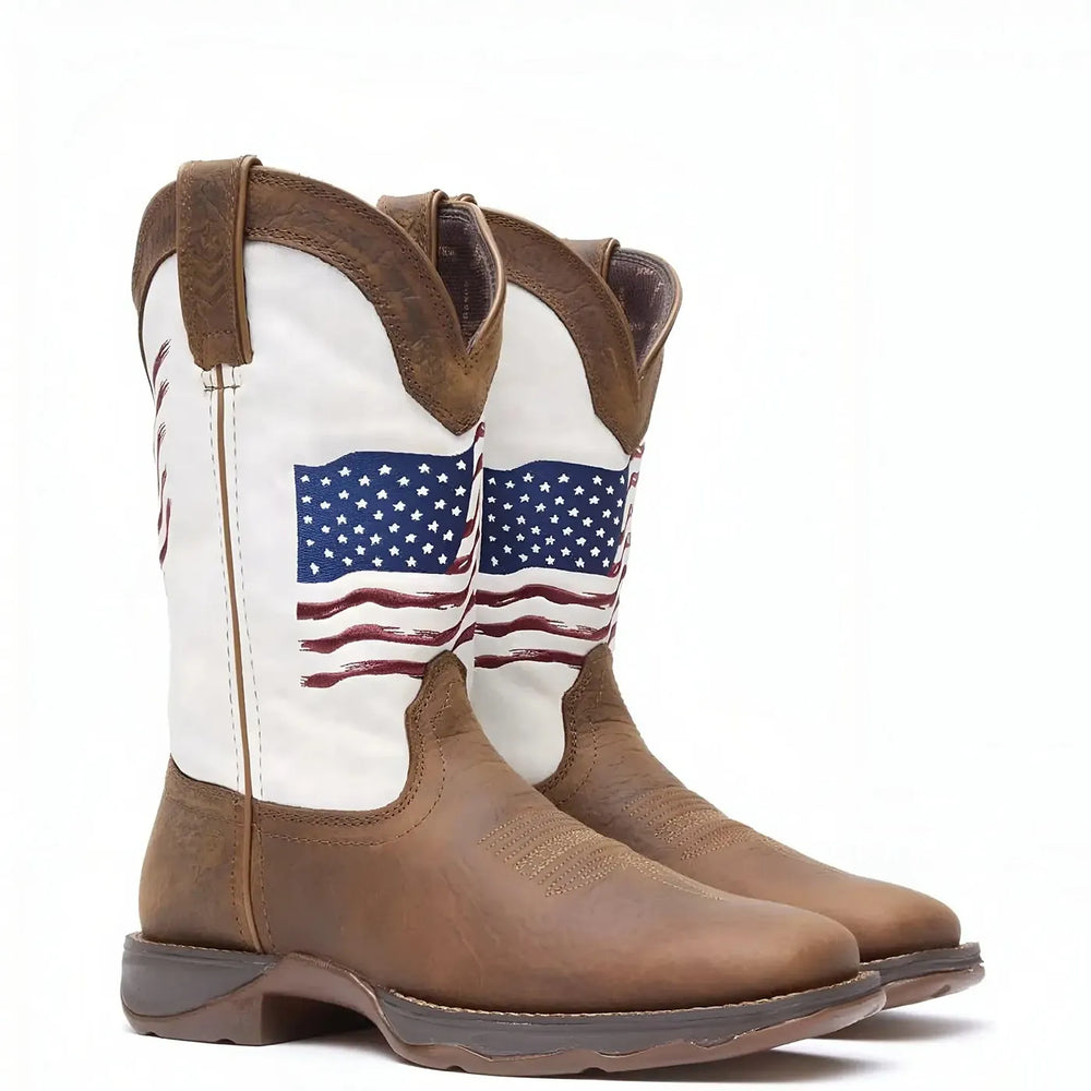 Durango Women’s Lady Rebel by Durango Distressed Flag Embroidery Western Boot Heel