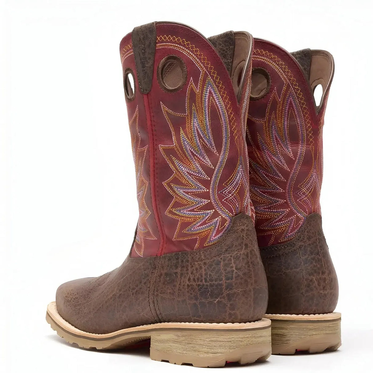 Durango Maverick Pro Steel Toe Waterproof Western Work Boot Safari Elephant And Crimson Cover