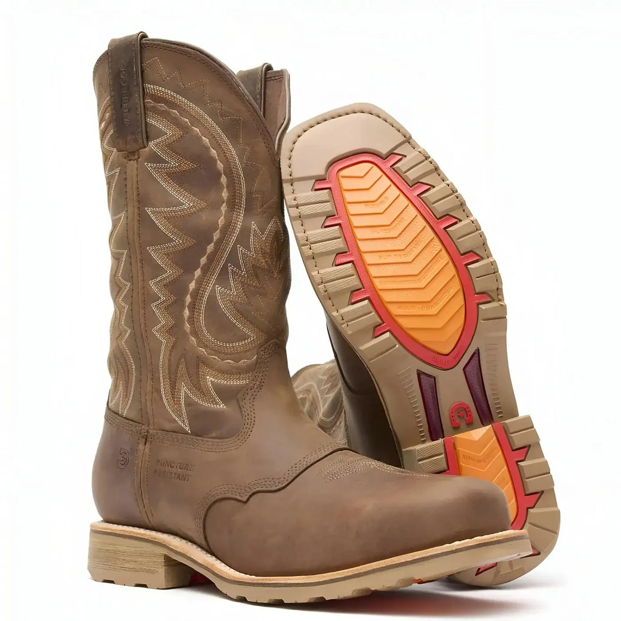 Durango Maverick Pro Steel Toe Waterproof Western Work Boot Tan Side