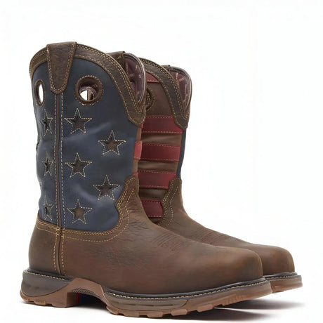 Durango Maverick XP Composite Toe Waterproof Western Work Boot Vintage Flag Cover