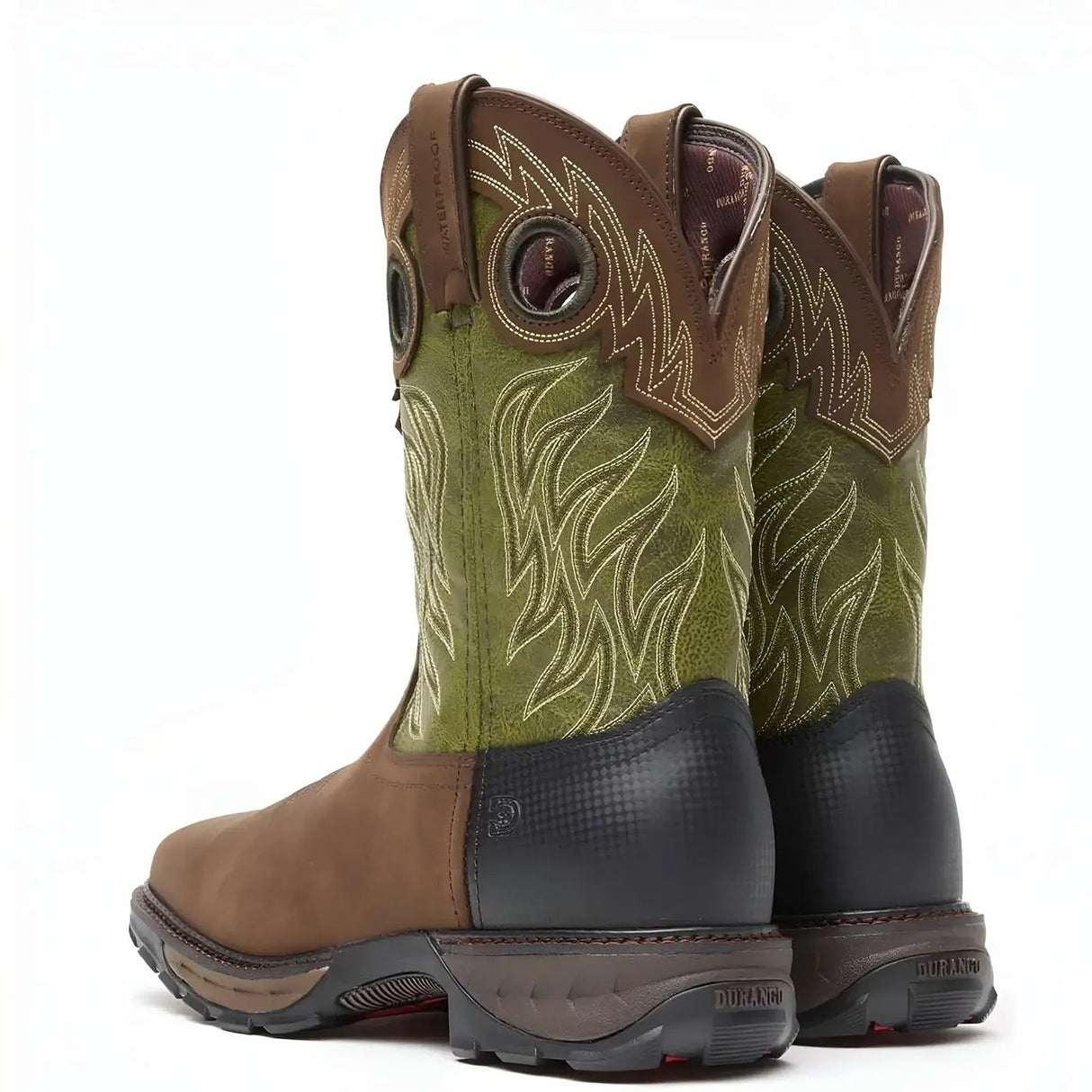 Durango Maverick XP Waterproof Western Work Boot Brown And Green Cover