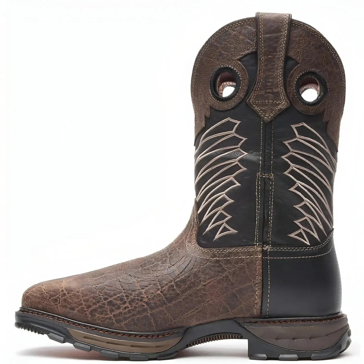 Durango Maverick XP Steel Toe Waterproof Western Work Boot Dark And Black Side