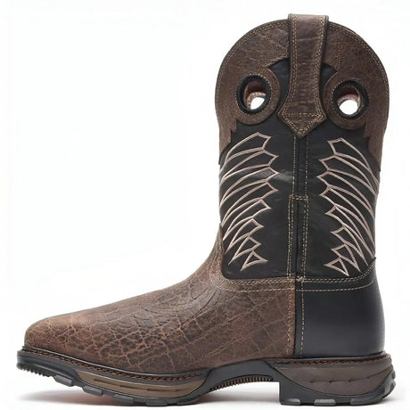 Durango Maverick XP Steel Toe Waterproof Western Work Boot Dark And Black Side