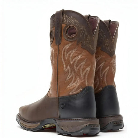Durango Maverick XP Steel Toe Waterproof Western Work Boot Deep Brown Heel