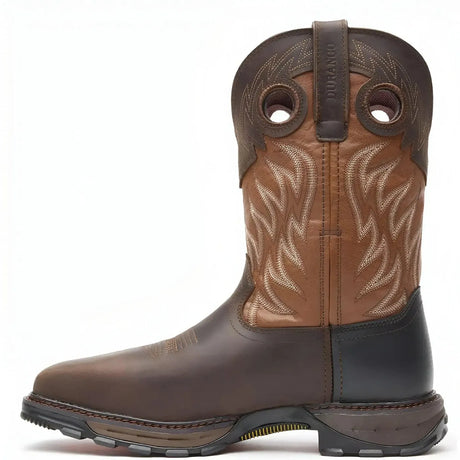 Durango Maverick XP Steel Toe Waterproof Western Work Boot Deep Brown Side