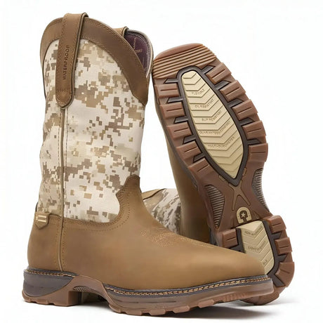 Durango Maverick XP Steel Toe Waterproof Western Work Boot Desert Camo Side