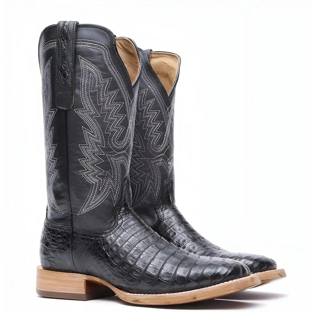 Durango PRCA Collection Caiman Belly Western Boot Black Cover