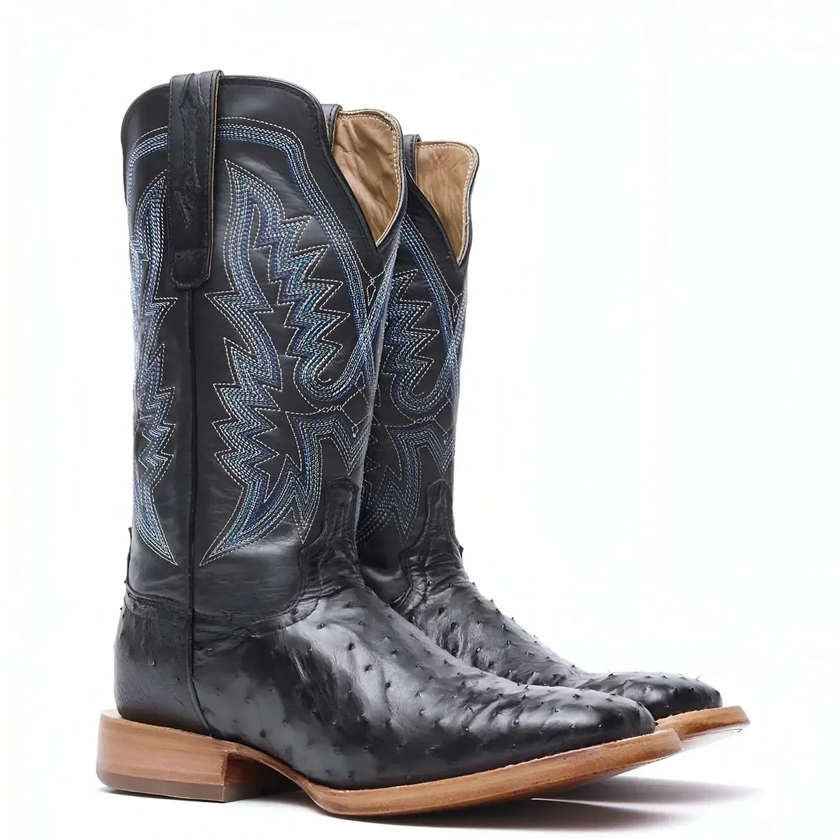 Durango PRCA Collection Full-Quill Ostrich Western Boot Black Side