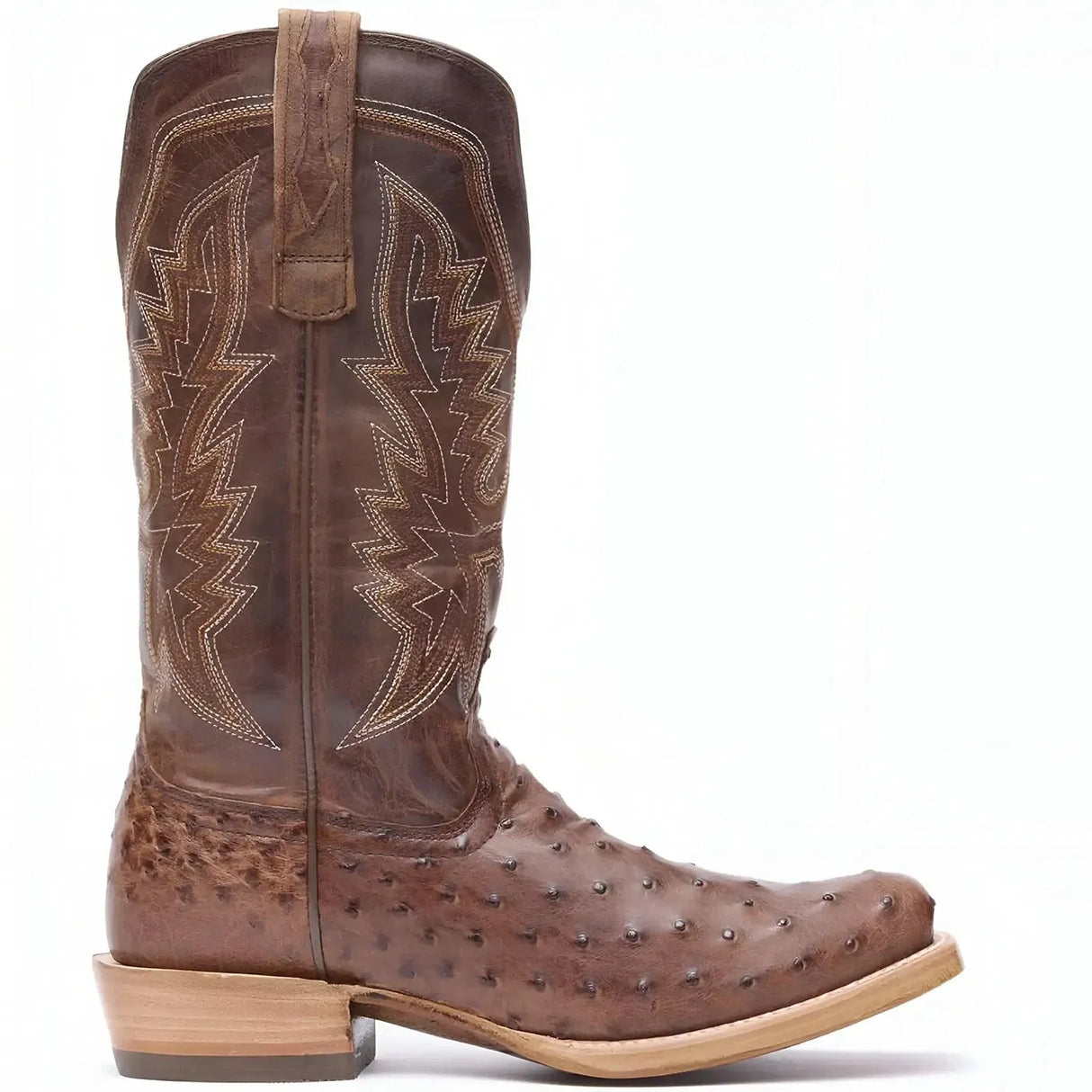 Durango PRCA Collection Full-Quill Ostrich Western Boot kango Tobacco And Rust Medial