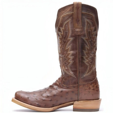 Durango PRCA Collection Full-Quill Ostrich Western Boot kango Tobacco And Rust Side