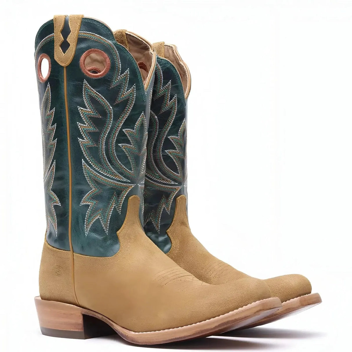 Durango PRCA Roughout Western Boot Goldenrod And Deep Teal Cover