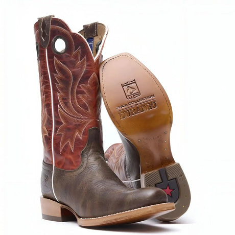 Durango PRCA Collection Shrunken Bullhide Western Boot Nicotine & Burnt Sienna Heel