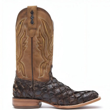 Durango Premium Exotics Dark Brown Pirarucu Western Boot Medial