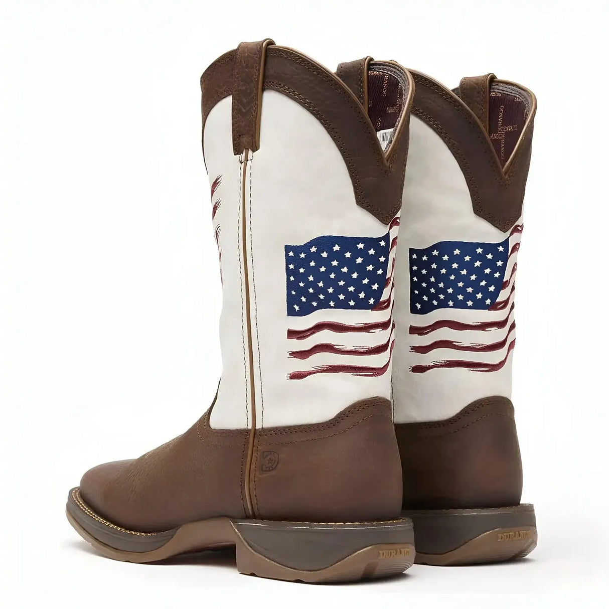 Durango Rebel Distressed Flag Embroidery Western Boot Heel