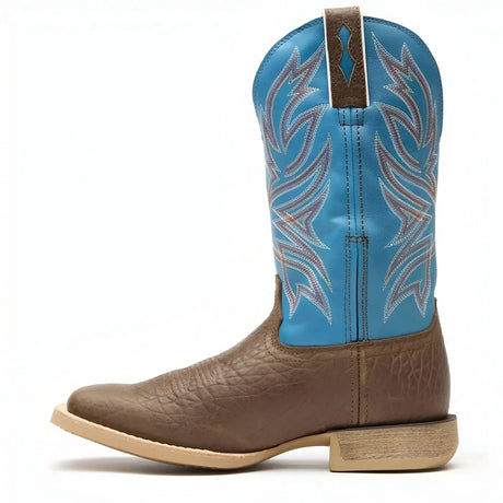 Durango Rebel Pro Bay Brown and Brilliant Blue Western Boot Side
