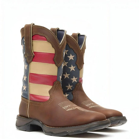 Durango Women’s Lady Rebel by Durango Patriotic Pull-On Western Flag Boot Medial