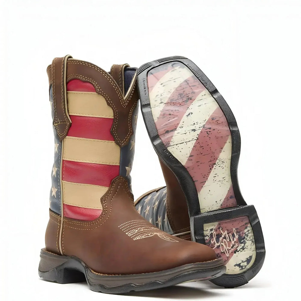 Durango Women’s Lady Rebel by Durango Patriotic Pull-On Western Flag Boot Side