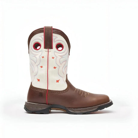 Durango Women’s Durango Maverick Steel Toe Waterproof Western Work Boot sable Brown White Medial