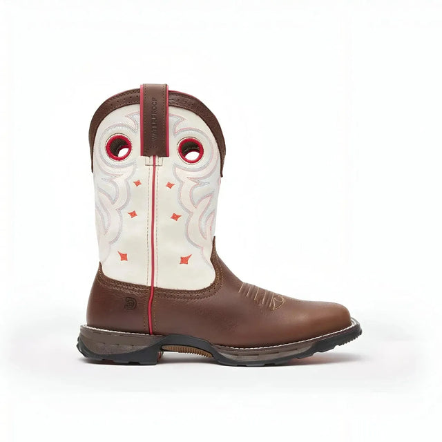 Durango Women’s Durango Maverick Steel Toe Waterproof Western Work Boot sable Brown White Medial