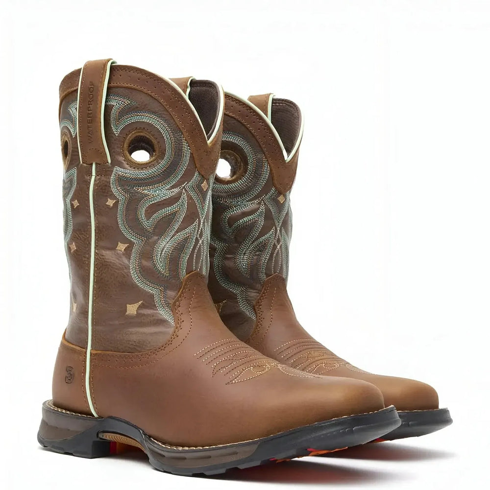 Durango Women’s Durango Maverick Steel Toe Waterproof Western Work Boot Rugged Tan Heel