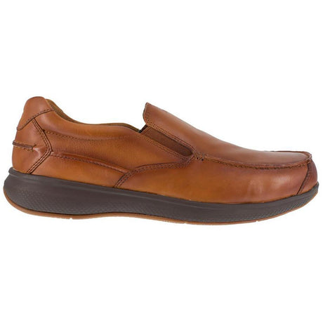 Florsheim Bayside Steel-Toe Slip On Work Shoe Cognac Profile View