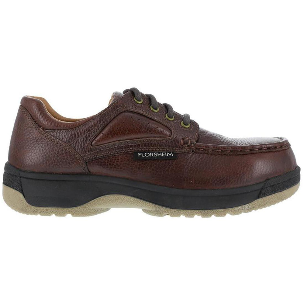 Florsheim Compadre Composite-Toe Oxford Work Shoe Dark Brown Profile View