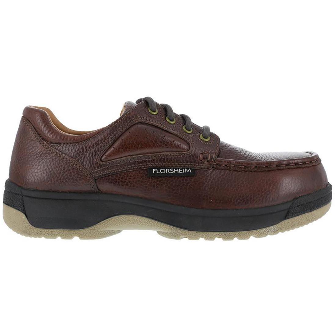 Florsheim Compadre Composite-Toe Oxford Work Shoe Dark Brown Profile View