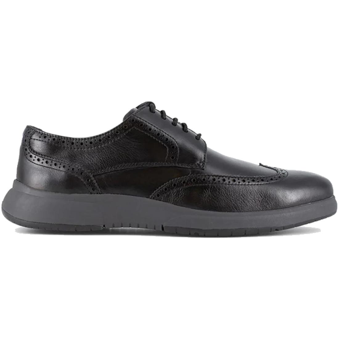 Florsheim Flair Work Steel-Toe Wingtip Oxford Work Shoe Black Profile View